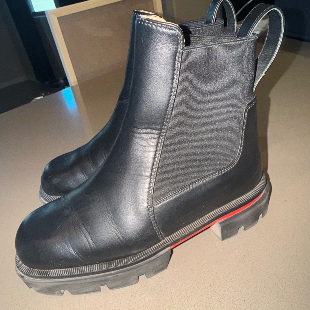 Christian Louboutin Black Kids Boots with Red Sole